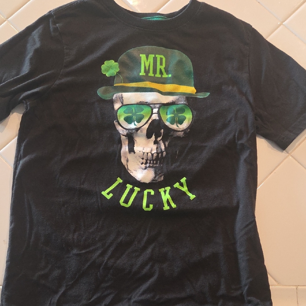 Kids Black 'Mr. Lucky' Graphic Tee